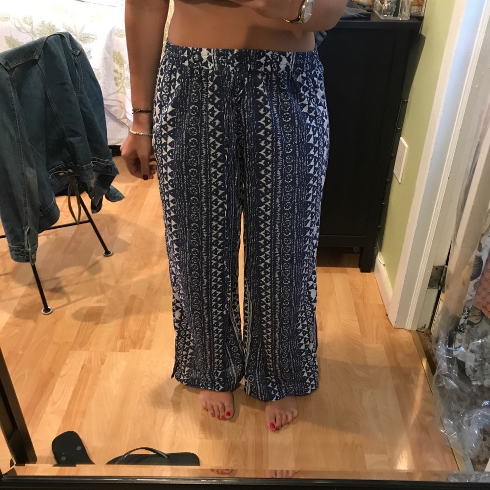 Blue and white lounge pants